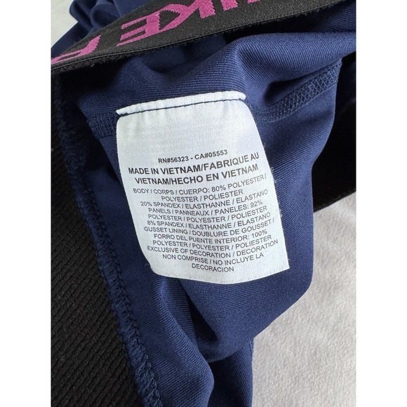 Nike Women's Pro Leggings, Dri-Fit 7/8 Crop 21" Blue/Purple Medium Compression - Picture 8 of 11